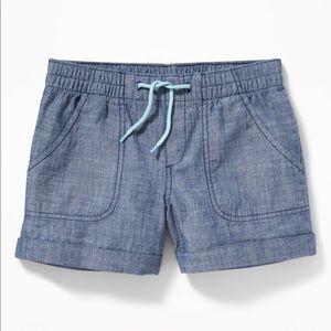 Chambray cuffed pull on shorts